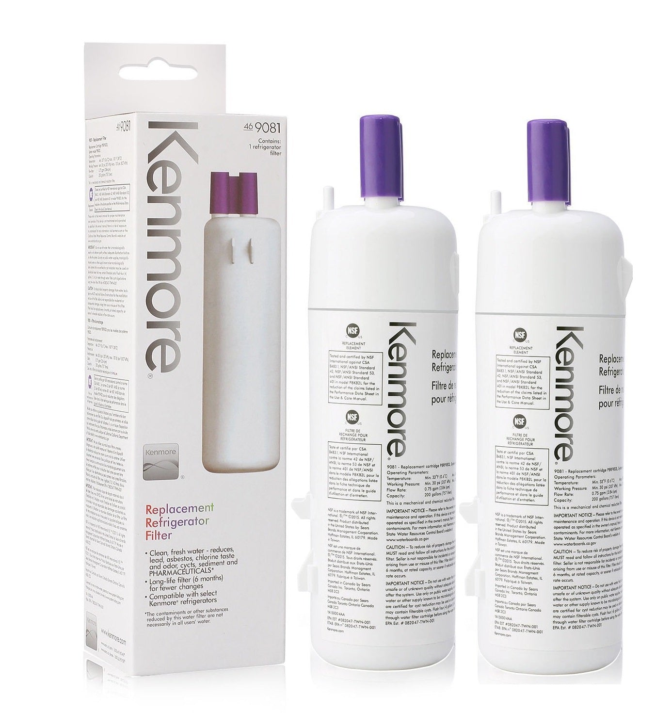Kenmore 9081 Replacement Water Filter, 46-9081