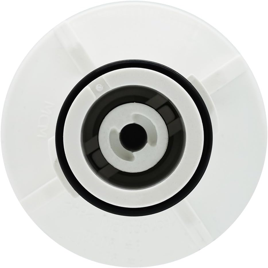 LG LRSXS2706B Water Filter Replacement Cartridge white pulley wheel with black center on a white background