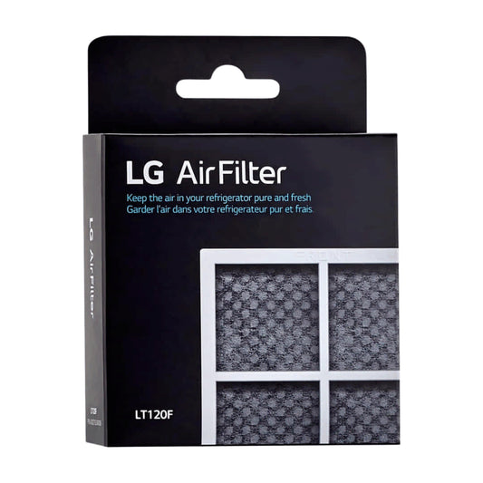LG Refrigerator Model Number LF24Z6530S Fresh Air Filter packaging with text and filter images on a white background