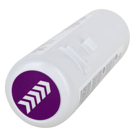 Whirlpool P8WB2L Water Filter Replacement with a purple circular logo featuring white chevron patterns on a white background
