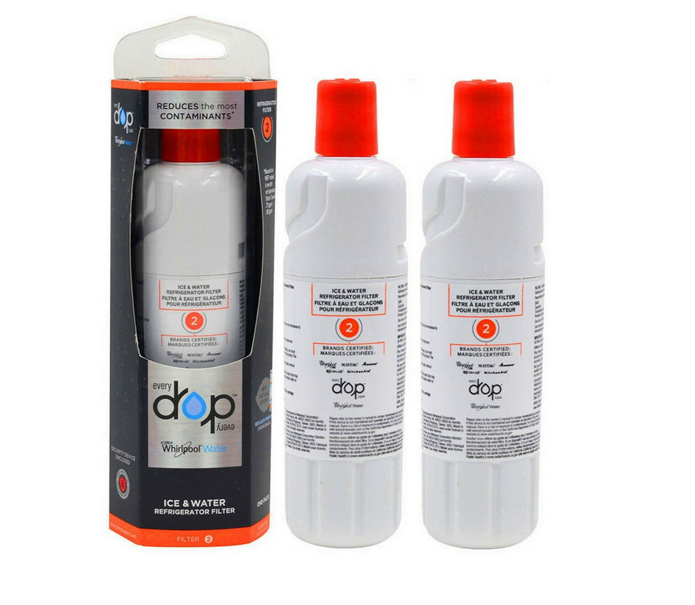 Everydrop Water Filter 2 (EDR2RXD1) 2-Pack – NSF Certified Replacement Filters for Whirlpool and Compatible Brand Refrigerators