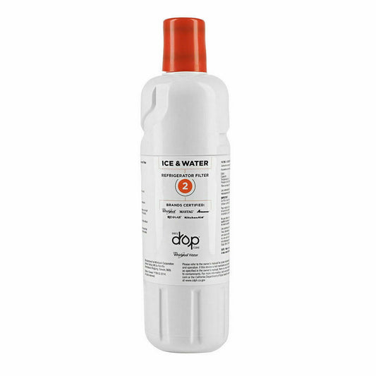 Front View of Everydrop Water Filter 2 (EDR2RXD1) – Ice & Water Filter with Red Cap for Whirlpool and Compatible Models