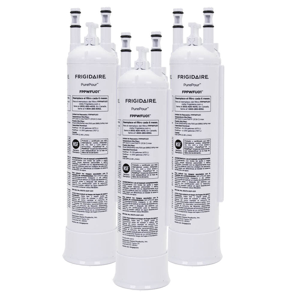 3 Frigidaire Refrigerator FRSS2623AS Water Filter Replacement on a white background