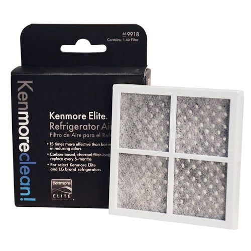 Kenmore Elite refrigerator air filter packaging with filter inside