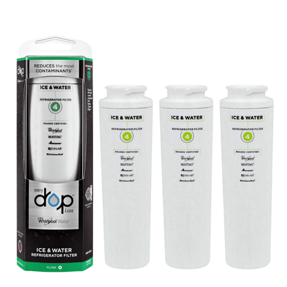 Puriclean ice and water filter with packaging on a white background