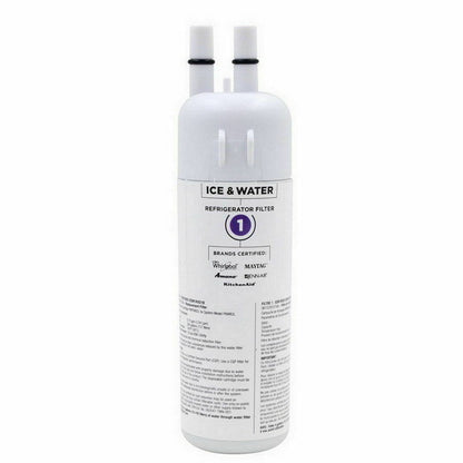Whirlpool WRS321SDHZ08 Water Filter labels on a white background