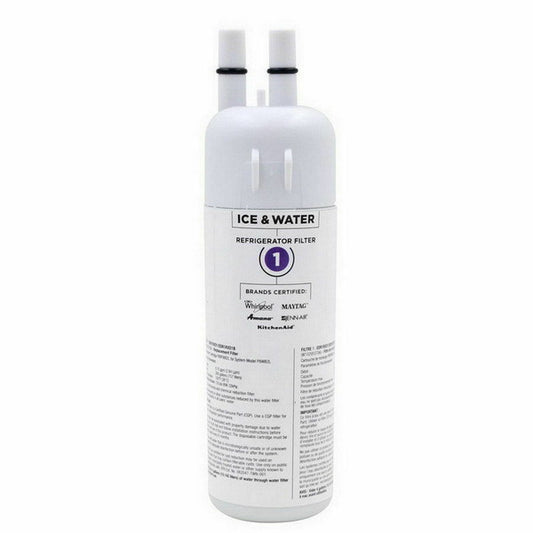 Whirlpool WRS321SDHZ08 Water Filter labels on a white background